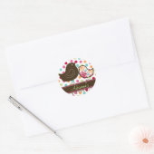 Sweet Snoep Damask Chicks Verjaardagsfeestje Stick Ronde Sticker (Envelop)
