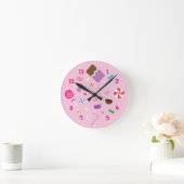 Sweet Snoep en Chocolate Girls Room Decor Clock Ronde Klok (Huis)