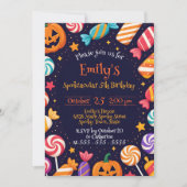 Sweet Snoep en Jack-o'-Lantern Halloween Verjaarda Kaart (Voorkant)