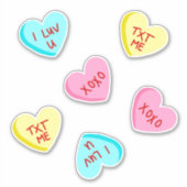 Sweet Snoep Harten met woordset Sticker (Voorkant)