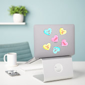 Sweet Snoep Harten met woordset Sticker (Laptop op bureau)