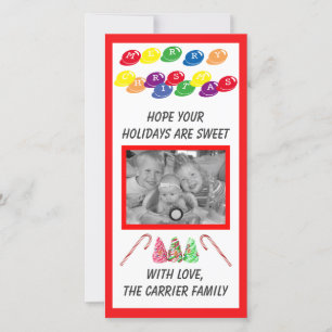 Sweet Snoep Kerstmis - Fotokaart Feestdagenkaart