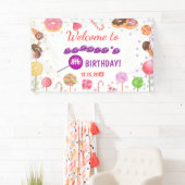 Sweet Snoep Land Birthday Ice Cream Donut Backdrop Spandoek (Insitu)