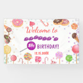 Sweet Snoep Land Birthday Ice Cream Donut Backdrop Spandoek (Horizontaal)
