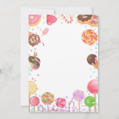 Sweet Snoep Land Birthday Ice Cream Donut Party Bedankkaart (Achterkant)