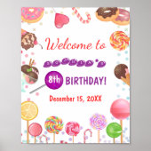 Sweet Snoep Land Birthday Ice Cream Welkom Poster (Voorkant)