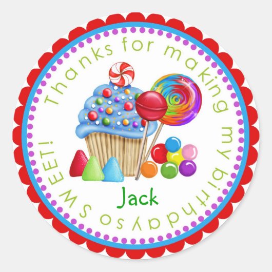 Sweet Snoep Land Cupcake Lollipop Stickers (Voorkant)