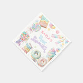 Sweet Snoep Land Vibe Verjaardag Pastel Roze Servet (Hoek)