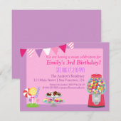 Sweet Snoep met de uitnodiging van Birthday Girl (Voorkant / Achterkant)