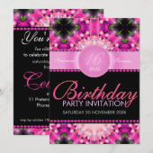 Sweet Snoep Pink Girly 16e Verjaardag Uitnodiginge Kaart (Voorkant / Achterkant)