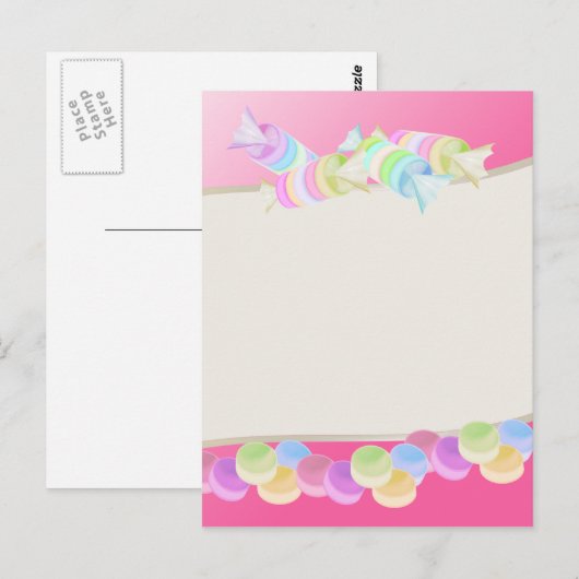 Sweet Snoep Rolls Briefkaart (Voorkant / Achterkant)