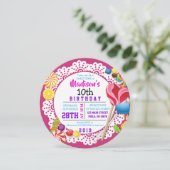 SWEET SNOEP RONDE Verjaardagsfeestuitnodiging Kaart (Staand voorkant)