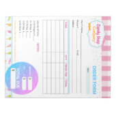 Sweet Snoep Shop en Ice Cream Bestelformulier Notitieblok (Voorkant)