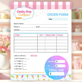 Sweet Snoep Shop en Ice Cream Bestelformulier Notitieblok