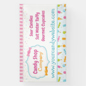 Sweet Snoep Shop en Ice Cream Confetti Spandoek (Verticaal)