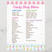 Sweet Snoep Shop en Ice Cream Menu Flyer (Achterkant)