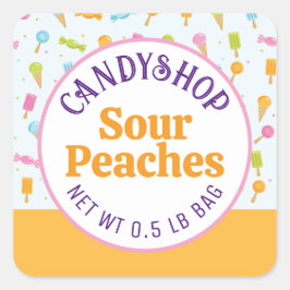 Sweet Snoep Shop Ice Cream Oranje Sticker Label