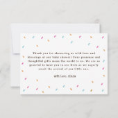 Sweet Snoep Sprinkles Donut Baby shower Dank u Bedankkaart (Achterkant)