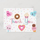 Sweet Snoep Sprinkles Donut Baby shower Dank u Bedankkaart (Voorkant / Achterkant)