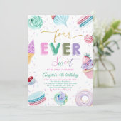 Sweet Snoep Viering 4e Verjaardag Kaart (Staand voorkant)