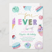 Sweet Snoep Viering 4e Verjaardag Kaart (Voorkant / Achterkant)