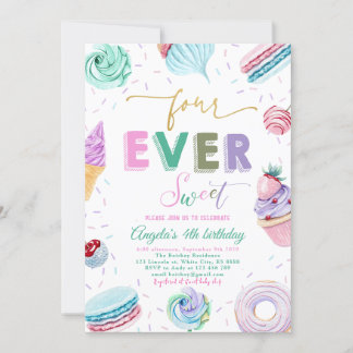 Sweet Snoep Viering 4e Verjaardag Kaart