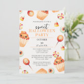 Sweet Snoep Waterverf Halloween Party Kaart (Staand voorkant)