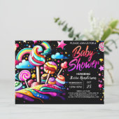 Sweet Snoep Wonderland Baby shower Kaart (Staand voorkant)