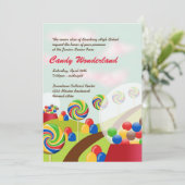 Sweet snoep wonderland junior senior prom formal kaart (Staand voorkant)