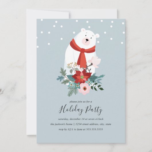 Sweet Snow Polar Beer Vakantiefeest Kaart (Voorkant)