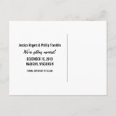 Sweet Snowflake Save the Date Briefkaart, Black Aankondigingskaart (Achterkant)