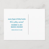 Sweet Snowflake Save the Date Briefkaart, Blue Aankondigingskaart (Achterkant)