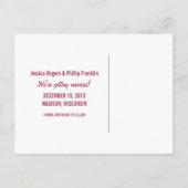 Sweet Snowflake Save the Date Briefkaart, Fuchsia Aankondigingskaart (Achterkant)