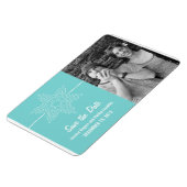 Sweet Snowflake Save the Date Magnet, Aqua Magneet (Linkerzijde)