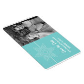 Sweet Snowflake Save the Date Magnet, Aqua Magneet (Rechterzijde)