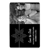 Sweet Snowflake Save the Date Magnet, Black Magneet (Verticaal)