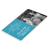Sweet Snowflake Save the Date Magnet, Blue Magneet (Linkerzijde)