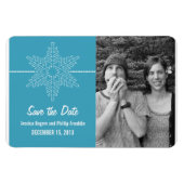 Sweet Snowflake Save the Date Magnet, Blue Magneet (Horizontaal)