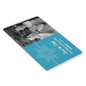 Sweet Snowflake Save the Date Magnet, Blue Magneet (Rechterzijde)