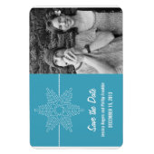Sweet Snowflake Save the Date Magnet, Blue Magneet (Verticaal)