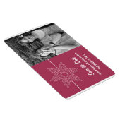 Sweet Snowflake Save the Date Magnet, Fuchsia Magneet (Rechterzijde)