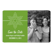 Sweet Snowflake Save the Date Magnet, Green Magneet (Horizontaal)