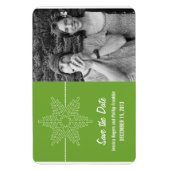 Sweet Snowflake Save the Date Magnet, Green Magneet (Verticaal)