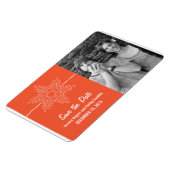Sweet Snowflake Save the Date Magnet, Oranje Magneet (Linkerzijde)
