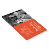 Sweet Snowflake Save the Date Magnet, Oranje Magneet (Rechterzijde)