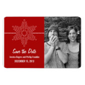Sweet Snowflake Save the Date Magnet, Red Magneet (Horizontaal)
