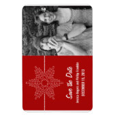 Sweet Snowflake Save the Date Magnet, Red Magneet (Verticaal)