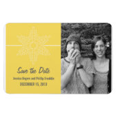 Sweet Snowflake Save the Date Magnet, Yellow Magneet (Horizontaal)