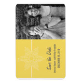 Sweet Snowflake Save the Date Magnet, Yellow Magneet (Verticaal)