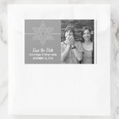 Sweet Snowflake Save the Date Sticker, Grey Rechthoekige Sticker (Tas)